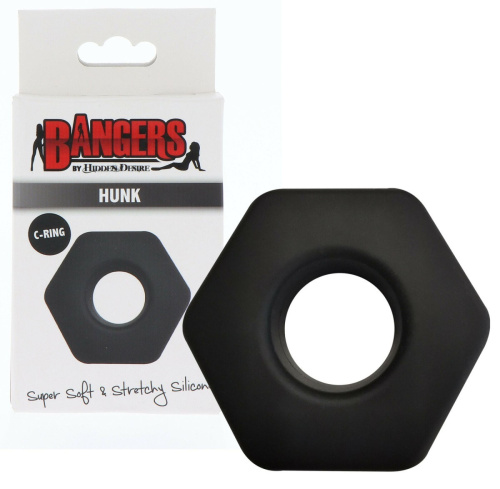 Bangers Soft Silicone Hunk C-Ring - Эрекционное кольцо, (черный) - sex-shop.ua